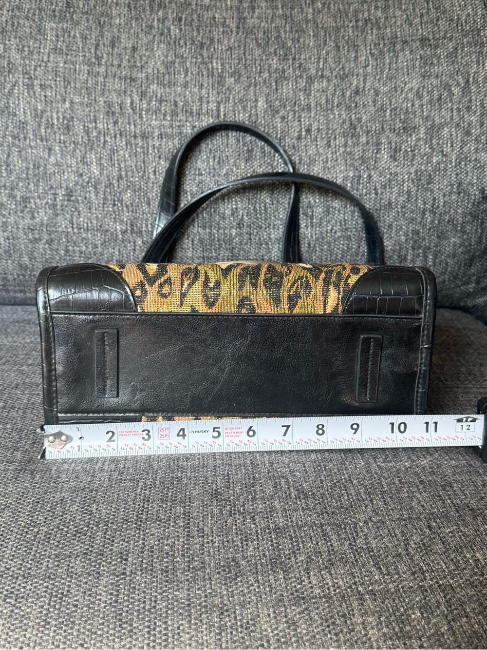 Y2K Bueno Leopard Print Shoulder Bag with Black Leather Trim & Butterfly Detail - Picture 13 of 15